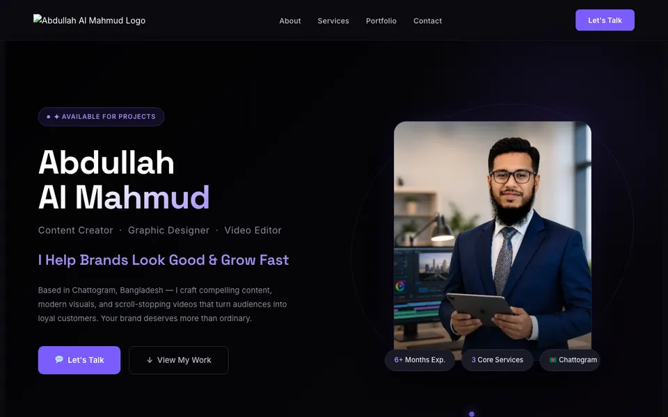 Portfolio, Abdullah Al Mahmud-এর বানানো সাইট
