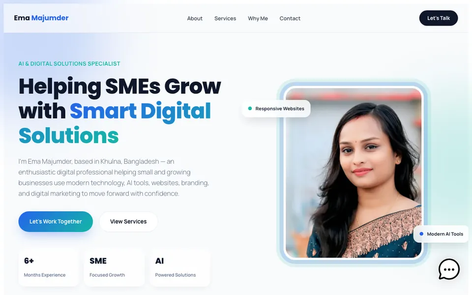 Portfolio, Ema Majumder-এর বানানো সাইট